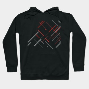 Gray Red pattern Scandinavian minimal Hoodie